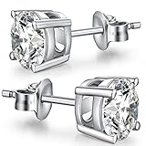 Sterling Silver Cubic Zirconia Stud Earrings - Sterling Silver Plated Gold Cubic Zirconia CZ Stud Earrings,Fashion Gold Plated Imitation Diamond Stud Earrings