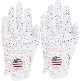 FINGER TEN Golf Gloves Men Right Handed Golfer Left Hand with Ball Marker 2 Pack Leather Breathable Comfortable Weathersof Grip Size Small Medium ML Large XL