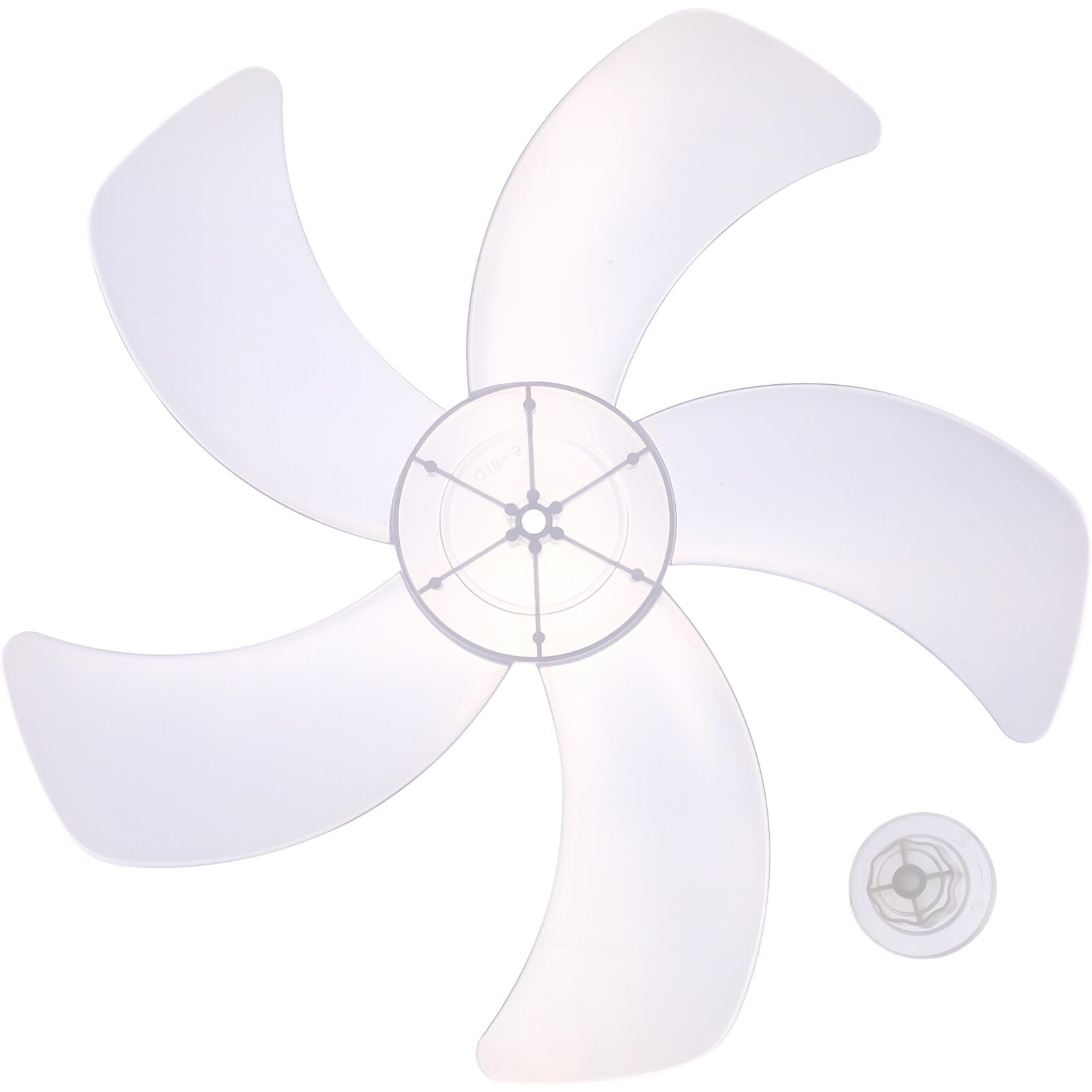 OSALADI Floor Fan Ceiling Fan Replacement 5 Leaves with Nut Cover Plastic Propeller Replacement Accessories for Table