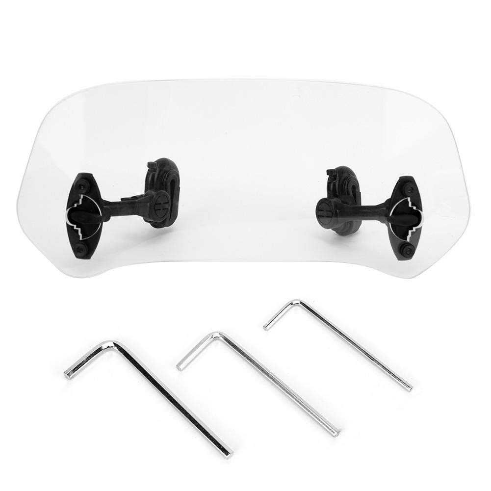 Windshield Windscreen Motorcycle Windshield Extension Heighten Windscreen Adjustable Wind Rain Air Deflector Add-on Spoiler Screen(Clear)