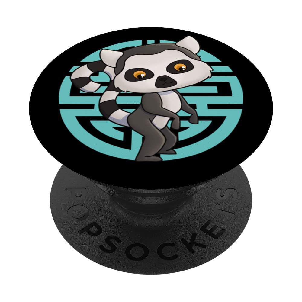 Cartoon Lemur I Cute Lemur I Kids Lemur PopSockets Swappable PopGrip