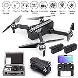 MOSTOP SJRC F11 GPS Drone 5G WiFi FPV RC Quadcopter Drone Foldable 1080P Camera Record Video App Control iOS Android One-Key RTH Follow Me 3D Visual Brushless Track Flight (F11 + 2 Battery + 1 Box)