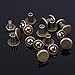 Round Flat Head Chicago Screws Buttons for Leather Crafting, 1/4 Inches (6mm) Repair Screw Post Fastener, Metal Nail Rivet Studs, Bronze, 50 Sets, Diameter 5/16 Inches (8mm)