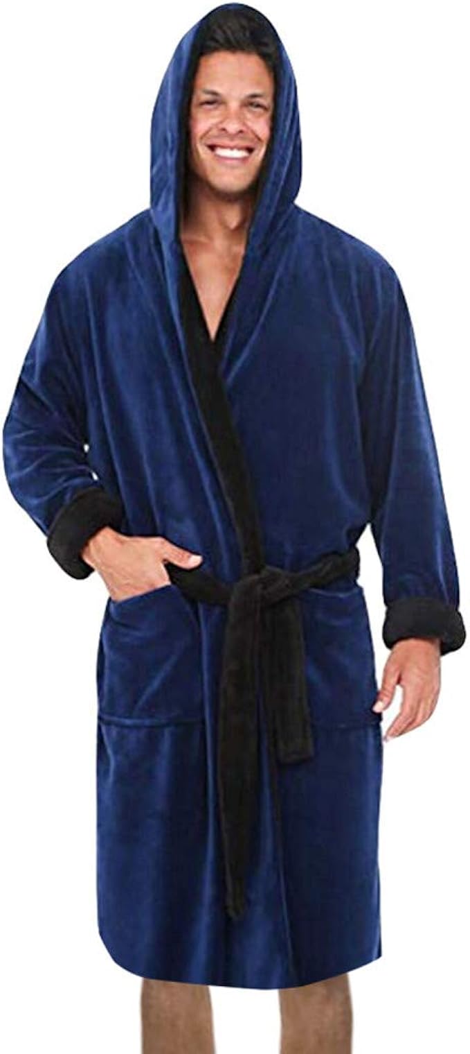 Serie Arte L'homme De La Chambre 301 KUKICAT Hiver Peignoir de Bain Homme à Capuche,Mode Grande Taille