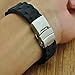 SCASTOE Black Silicone Rubber Watch Strap Band Deployment Buckle Waterproof 20mm 22mm (Black, 20)