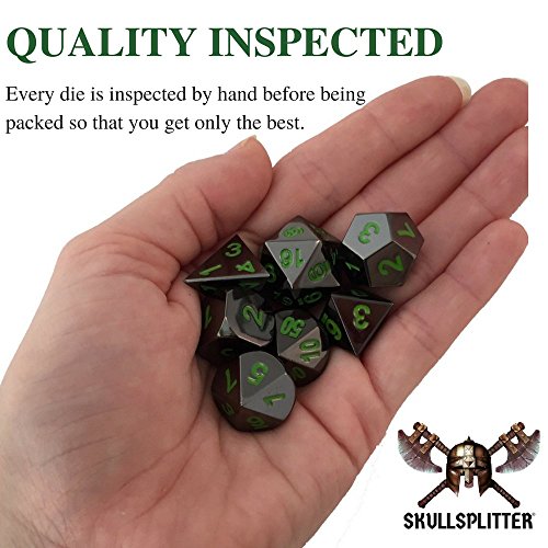 image for Skull Splitter Dice Black Dragon Metal Dice - Shiny Black Nickel with 