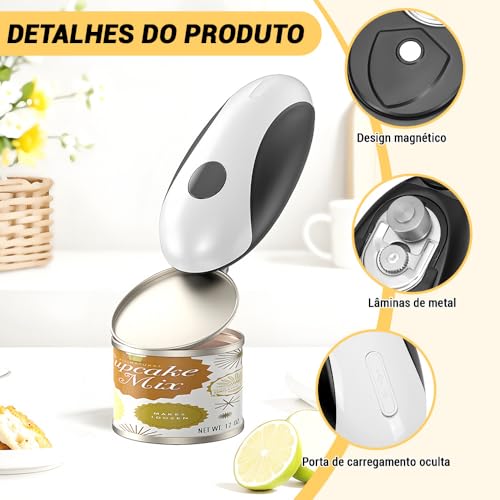 Abridor de Latas Eletrico, Abridor de Latas Automático, Prático Abridor de Latas