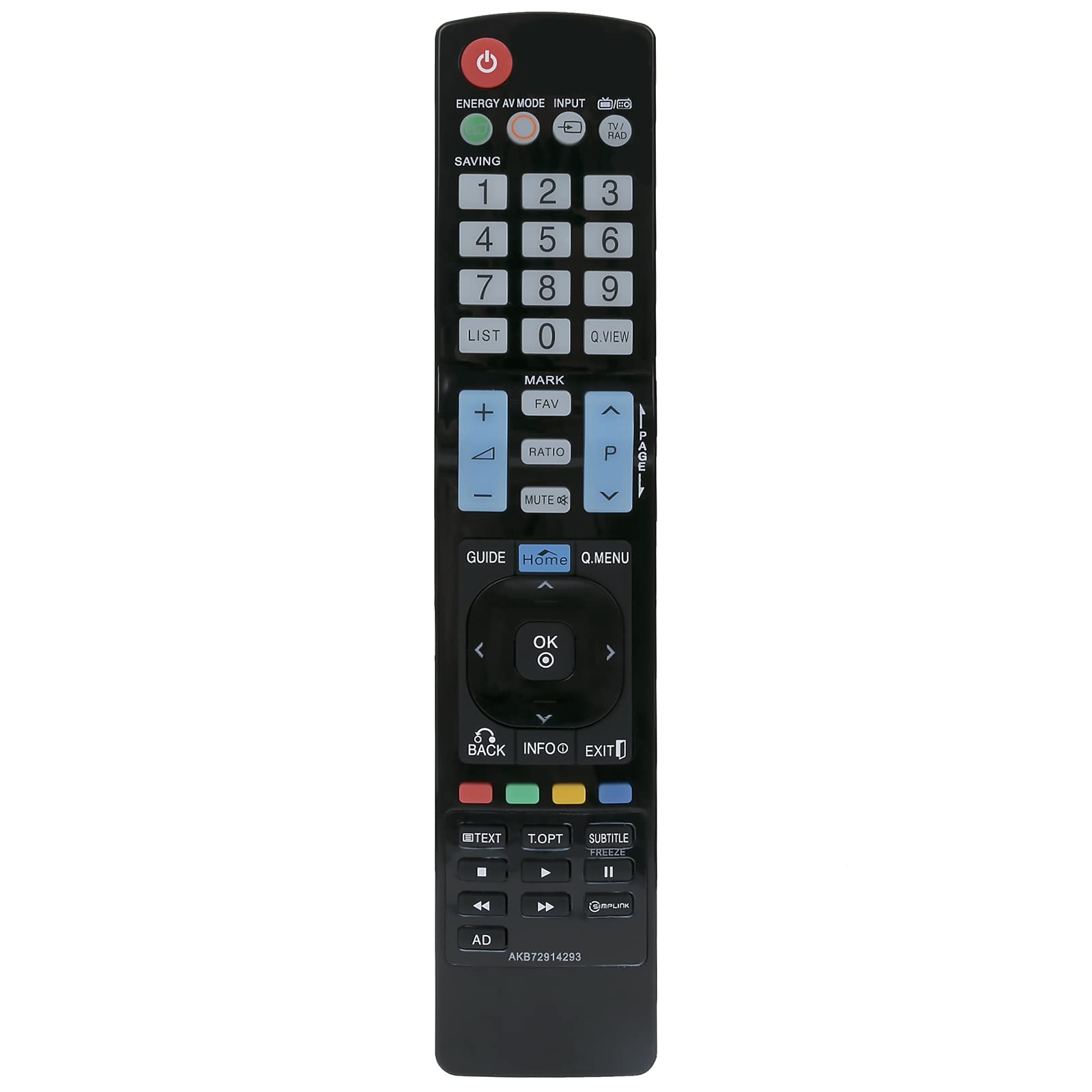 AKB72914293 Sub AKB72914209 Replacement Remote Control Fit for LG LCD TV 32LD450-CA 37LD450-CA 42LD450-CA 47LD450-CA 32LD550-CB 42LD550-CB