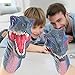 Lebze Dinosaur Hand Puppet Dinosaur Glove, Soft Dino Hand Puppets for Kids Rubber Realistic Velociraptor Head