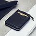 Vaultskin NOTTING HILL Minimalist Leather Zipper Wallet for Women and Men: Slim Multi Cardholder with RFID Blocking and Keychain Ring (Black)
