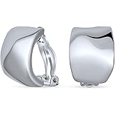 Casual Twisted Grooved Cable Rope Stripe Wide Half Hoop Clip On Earrings For Women Non Pierced Ears Silver Rose Yellow Gold Tone Plated