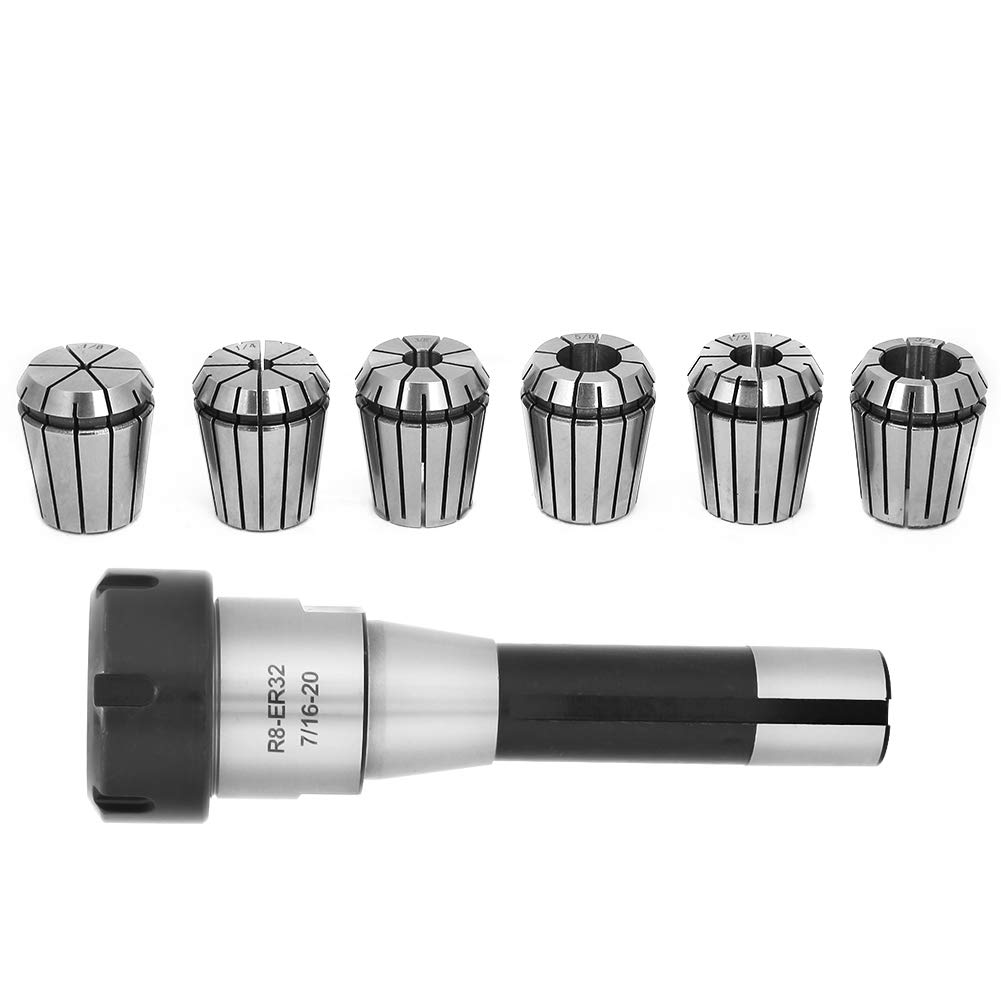 R8 ER32 Collet Chuck Set Morse Taper Holder + 6pcs ER32 Spring Collets CNC Milling Tools Engraving Machine