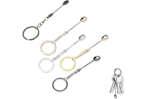Mini Crown Spoon Keychain,5pc Pendant Necklace Teaspoon Little Spoon Teaspoon Keyring with King Queen Crown for Filling Sand 