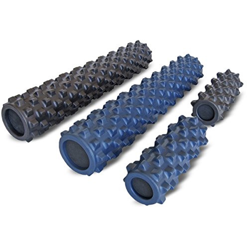 RumbleRoller - Half Size 12 Inches - Blue - Original - Textured Muscle Foam Roller - Relieve Sore Muscles- Your Own Portable Massage Therapist - Patented Foam Roller Technology