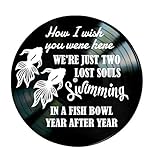 Pink Floyd Wish You Were Here song Lyrics on a Vinyl Record Album Wall Art
