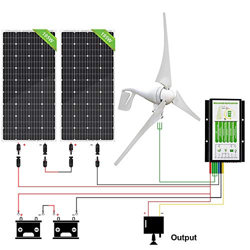 ECO-WORTHY 800W 12V/24V Solar Wind Turbine Generator Kit:...