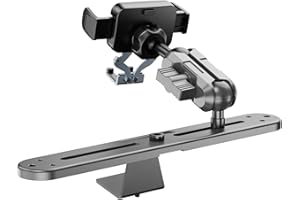 Kaishengyuan Upgraded Phone Holder Compatible with 2011-2017 Jeep Wrangler JK JKU, Multifunctional Metal Slide Rail Base with 25mm Single Ball and Mechanical Arm