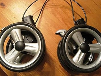 Peg Perego Doppel Hinter Rad schwarz für Pliko P3 komplett ab 2007-2010