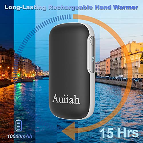 Hand Warmers Rechargeable, 10000mAh Electric Pocket Warmer Power Bank with 18W Fast-Charging, LED Display, 15hrs Long Lasting Heat, Perfect for Outdoor, Raynauds, Heat Therapy, Gift for Women, Men