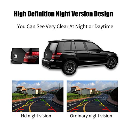 CarThree Backup Camera HD Night Vision 170 Degree Fisheye Lens Car Rear View Parking Camera Waterproof Reverse Auto Back Up Car Backing Camera Fits All Vehicles