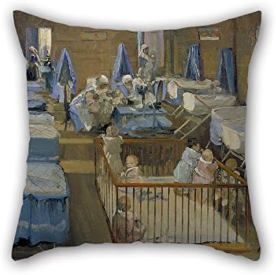 18 X 18 Inches / 45 By 45 Cm Oil Painting Lavery, John (Sir) (RA) (RSA) - Lady Henry's Cr?che, Woolwich Cushion Covers Twin Sides Ornament And Gift To Relatives Christmas Car Seat Couch Festival