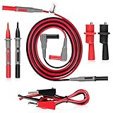 Micsoa Multimeter Leads Kit, Electrical Multimeter Test Leads with Alligator Clips Multimeter Test Probes Banana to Plounger Mini Hooks Volt Meter Leads Set of 8