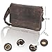 Laptop Bag for Men and Women - Brown Real Leather Messenger Bag for 14