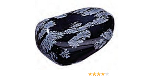 Amazon Com Snowflake Obsidian Rock Tumbled 1 1 5 Inch W Info Card Other Products Office Products