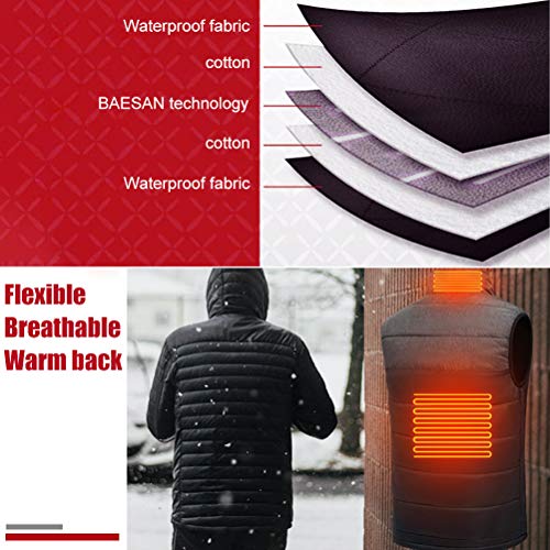 Sarple Elektrisch Beheizte Weste USB Heizweste mit 4 Heizzonen Herren Damen Waschbare Heizjacke Heizung Skianzug… – Bild 8