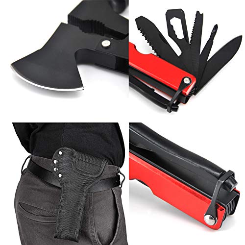 Taschenmesser, Survival Messer- Axt & Hammer, 14 In 1Multitool Schraubenzieher für Camping, Wandern, Jagdzubehör, Geschenk für männer