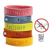 BuzzOff Mosquito Repellent Bracelet - Pack of 5 + 2 Patches - Works Everytime - Deet Free - Insect Repellent
