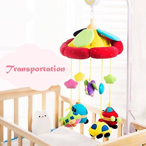 TadMart - Music mobile for baby crib with music box (SD card included) and adjustable hanger (Transportation)