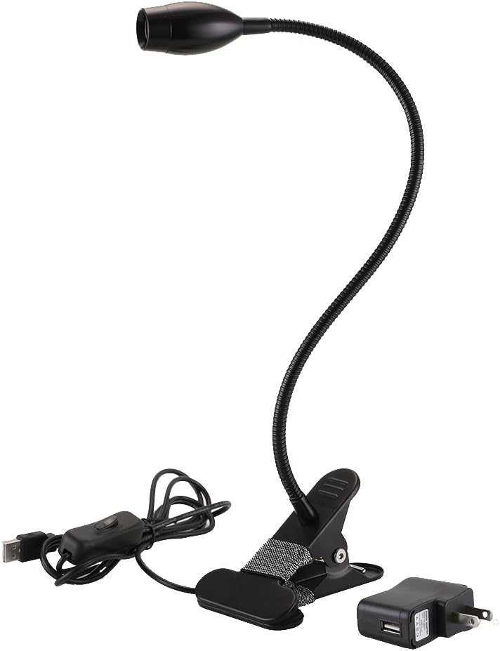 FineWish 3W USB LED Desk Reading Lamp Clip On Bed Beside
