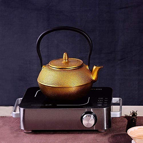 KANJJ-YU Gusseisen-Teekanne, Teekanne, 1,2 l, handgefertigt, Yixing Samowar, Gusseisen, Teekanne aus Glas, Keramik… – Bild 7