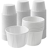 Vakly Disposable Paper Souffle Medicine Cups 3/4 oz [Pack of 250] – 0.75 Ounce Small Cups for Medication Distribution, Pills, Tasting, Condiments, Food and Dessert Serving