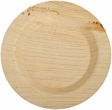 CaterEco 10-inch Deluxe Round Palm Leaf Plates Set (50 Pack) | Ecofriendly Disposable Dinnerware | Heavy Duty Biodegradable Party Utensils for Wedding, Camping &amp; More