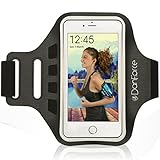 iPhone 6 /6s Plus, Samsung Note 5/4, SPORTS armband - Great for Running, Cycling, Workouts or any Fitness Activity , Sweat Proof - Build in Key + Id + Credit Cards by DanForce (Black)