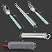 Wikor Flatware 3Pieces Stainless Steel Flatware Set Fork Spoon Chopsticks Set Travel Camping Outdoor Office Dining Portable Flatware set with Stainless Steel Case and Reusable Bag