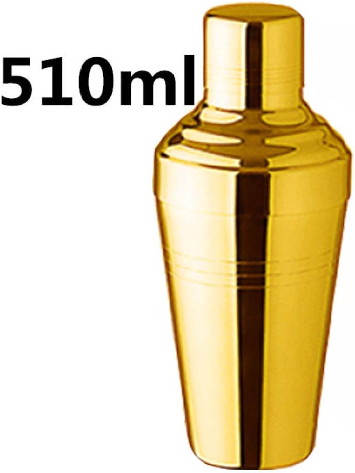 GUIOB 304 Japanese Style Thickening Baron Series Three-stage Shaker Pot Shaker Shaker Wine Set,Gold-510ml