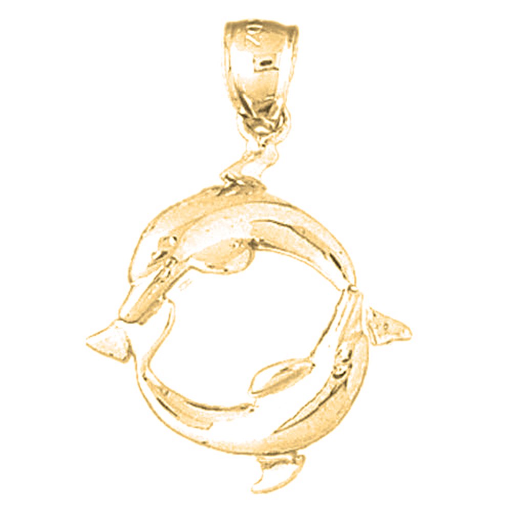 14K Yellow Gold-plated 925 Silver Dolphin Pendant Jewels Obsession Silver Dolphin Pendant
