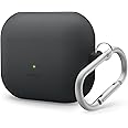 elago Compatible with Samsung Galaxy Buds 3 Case & Galaxy Buds 3 Pro Case, Premium Silicone Cover with Carabiner, Full Protection, Wireless Charging, Headphone Accessories, for Men, for Women [Black]
