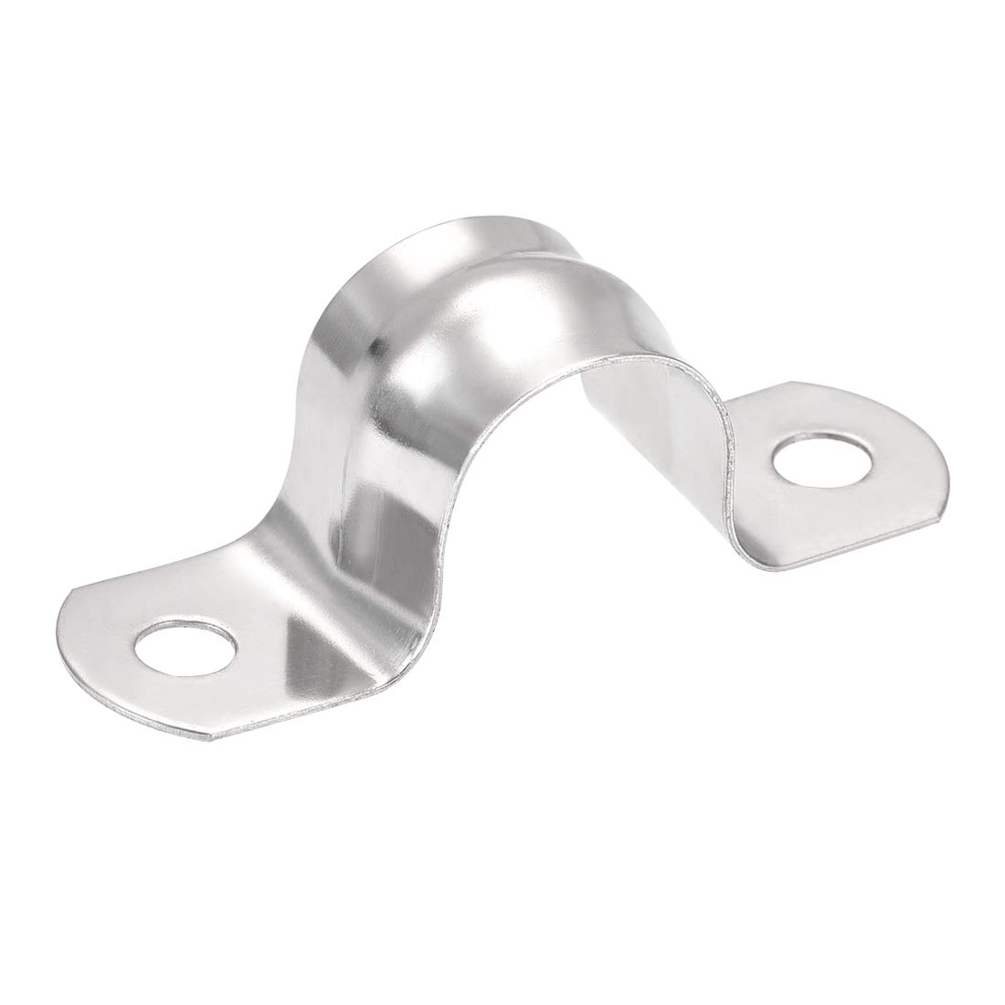 sourcing map 20mm(0.8") Rigid Pipe Strap 2 Holes Tube Straps 201 Stainless Steel Tension Tube Clip Clamp 16pcs