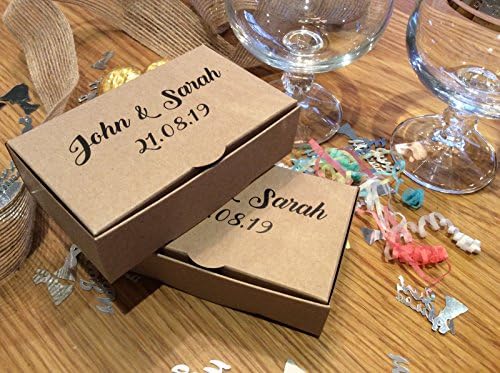 Personalised Vintage/Rustic Sweet/Candy/Wedding Cake Gift Boxes Size-100x60x30mm (30)