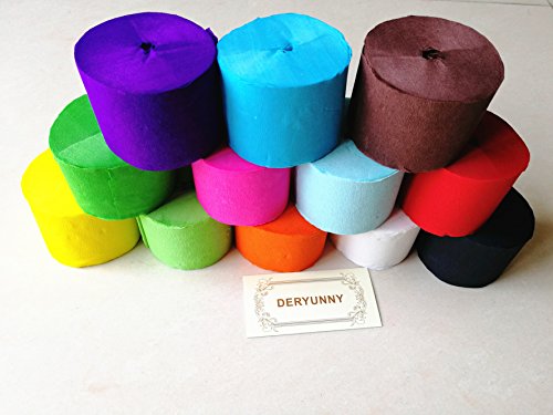 image for Deryunny 91.8ft Streamer Paper Decorations Crepe Paper for Birthday Pa