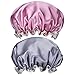 Mudder 2 Pack Women Waterproof Shower Hat Elastic Double-Layer Bath Cap