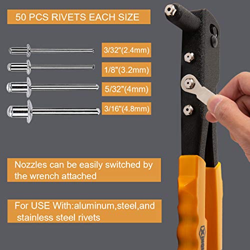 XINQIAO Pop Rivet Gun Kit Premium Riveters with Rivets Included (M 200