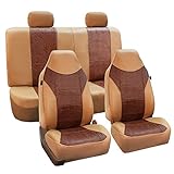FH GROUP FH-PU160114 PU Classic Leather Seat Covers Brown / Beige, Airbag compatible and Split Bench-Fit Most Car, Truck, Suv, or Van