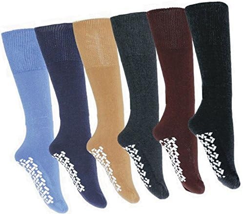 Non Skid Slipper Socks For Diabetes, 6 Pair Pack
