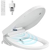 TOTTE Smart Bidet Toilet Seat with Auto Open/Close Lid - Elongated Heated Seat, Instant Warm Water & Air Dryer, Remote Control, Stainless Steel Filter, Multiple Wash Modes & ECO Mode