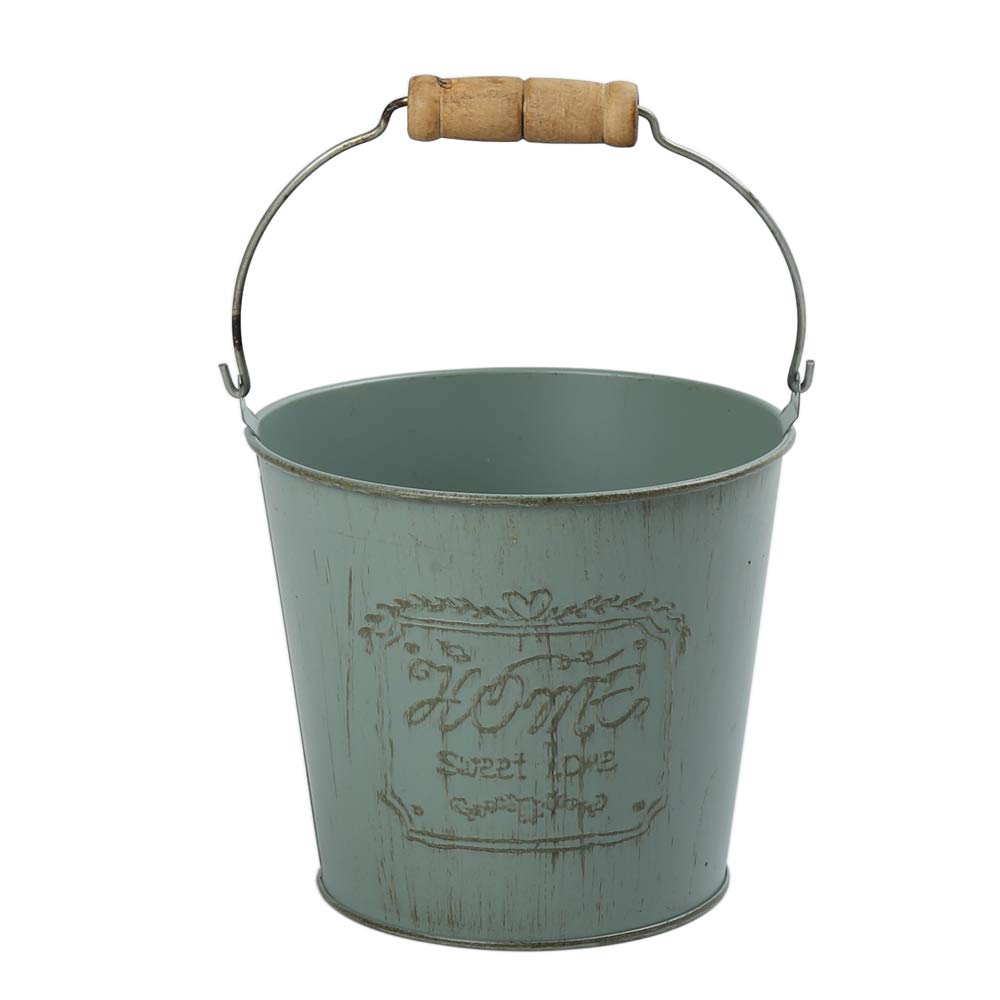 Buy Whhome Shabby Chic Metal Decorative Vase Cute Rustic Bucket Flower Holder Home Office Decor 7 2 H Green Online At Low Prices In India Amazon In